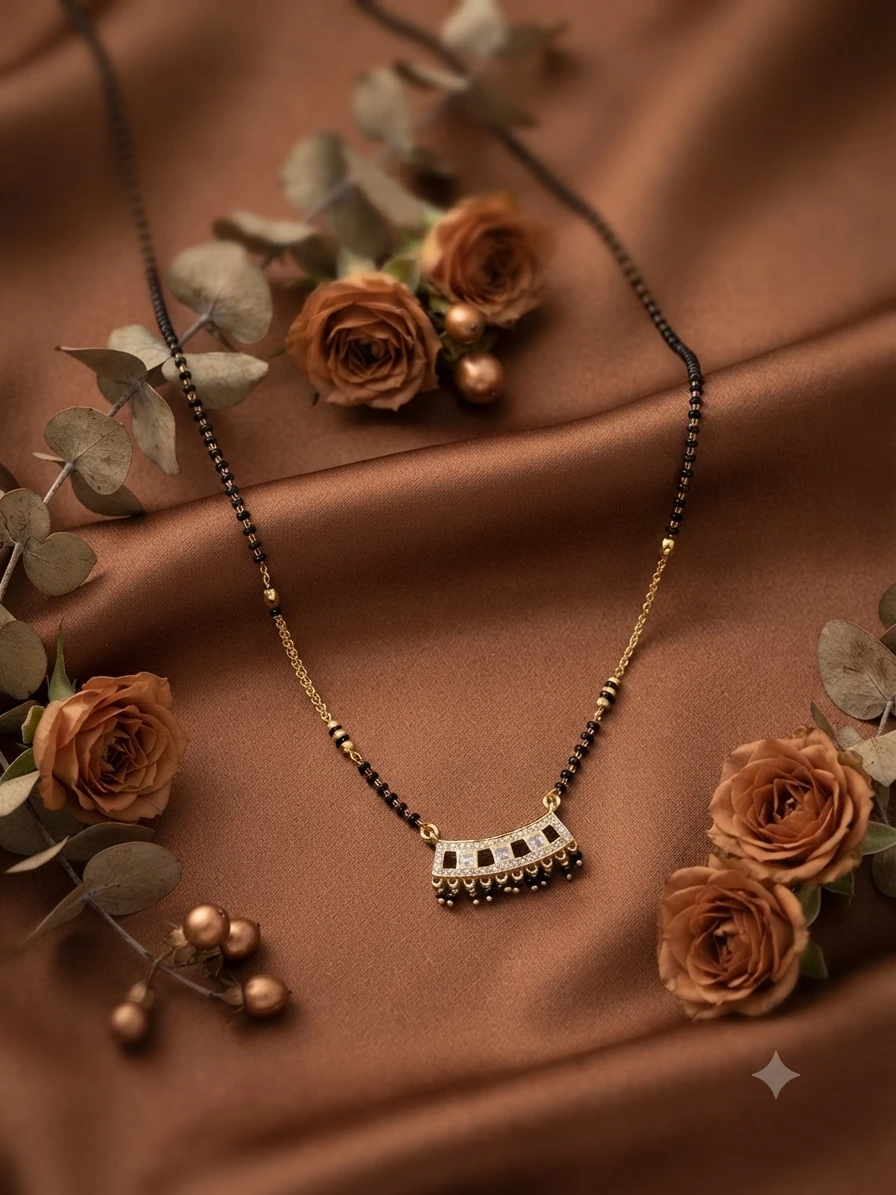Meenaz gold-plated brass mangalsutra