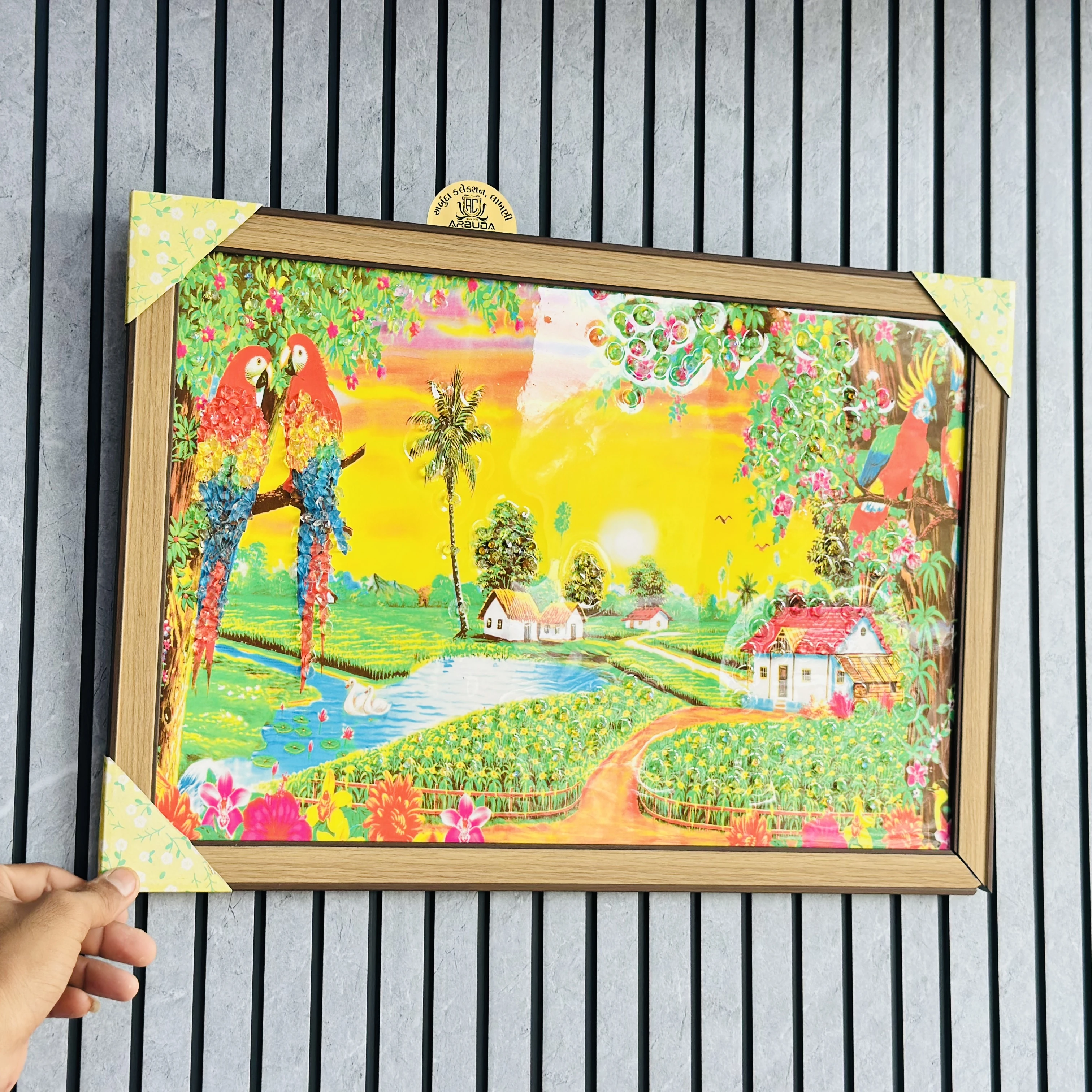 painting featuring two parrots.(SKU-5QWQDE)