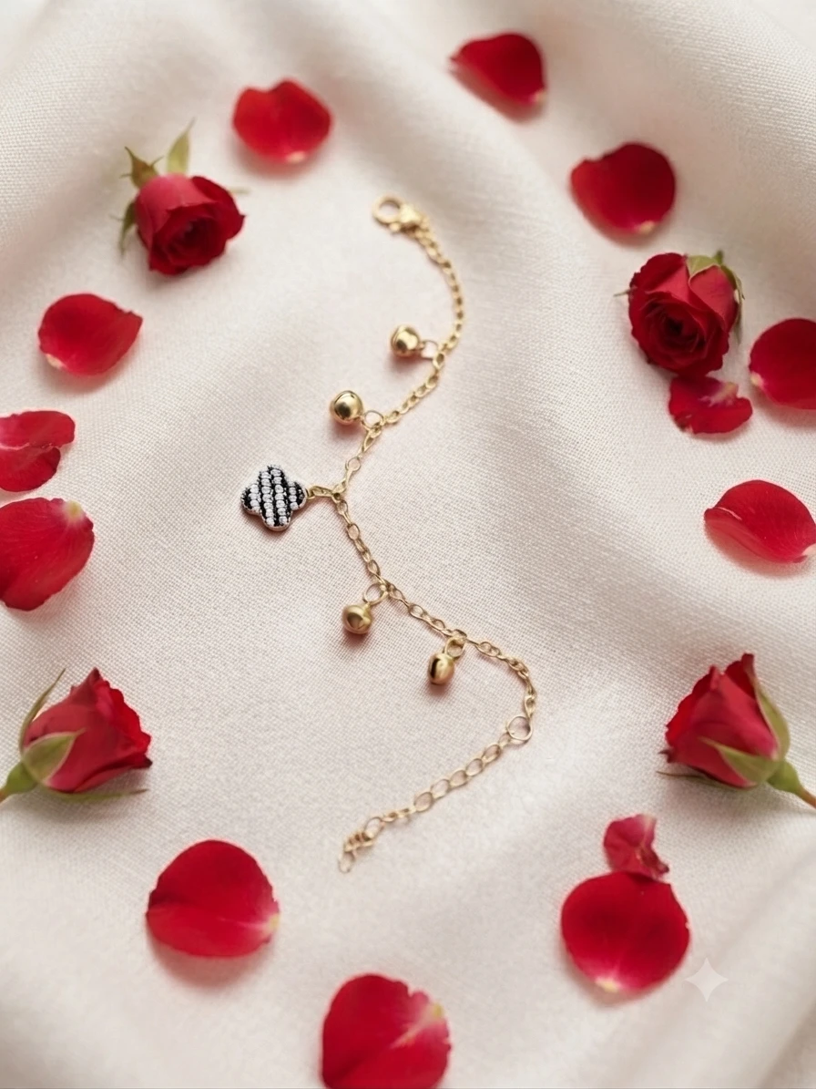 Gold plated alloy charm bracelet