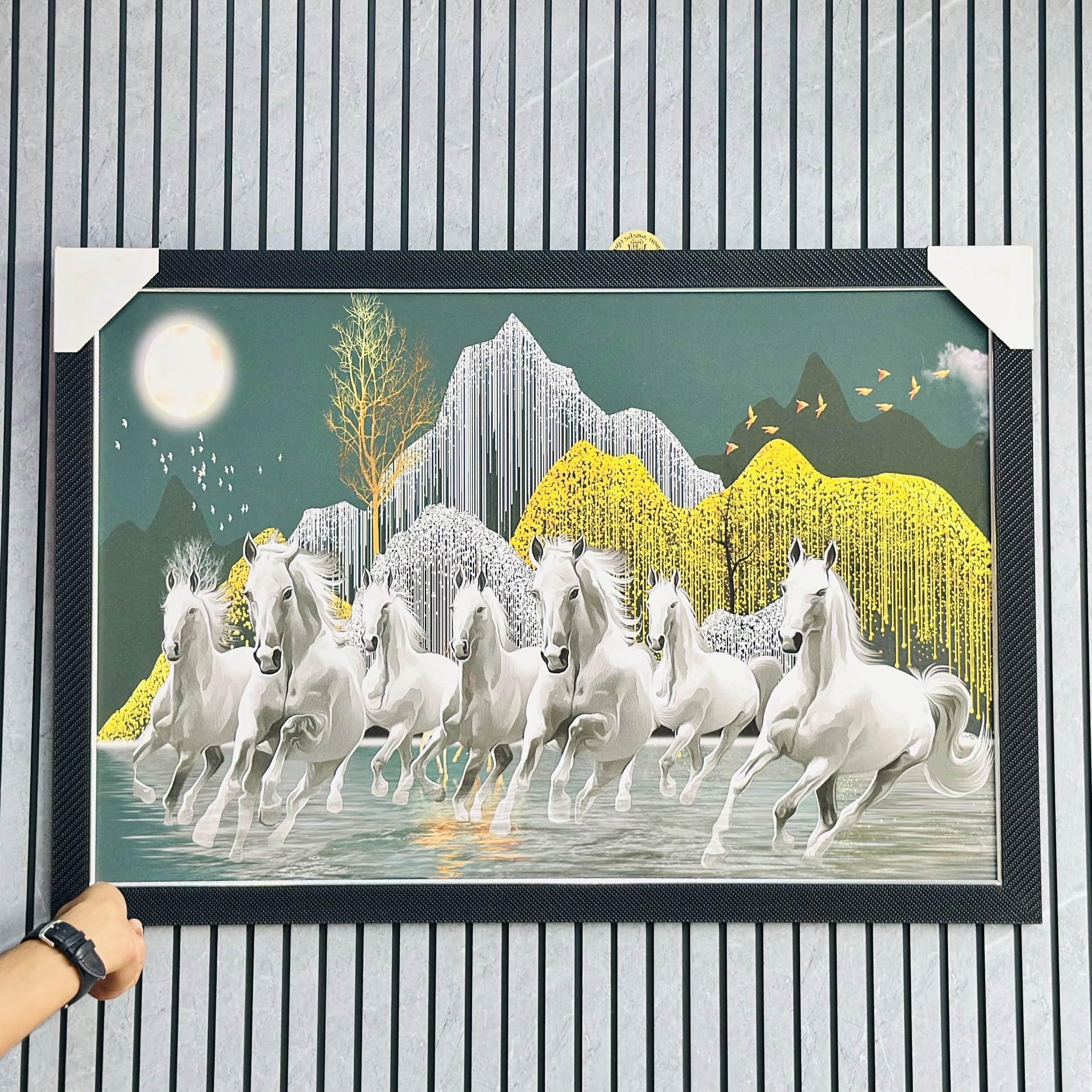 Seven Horses Running Frame (SKU-6O48FP)