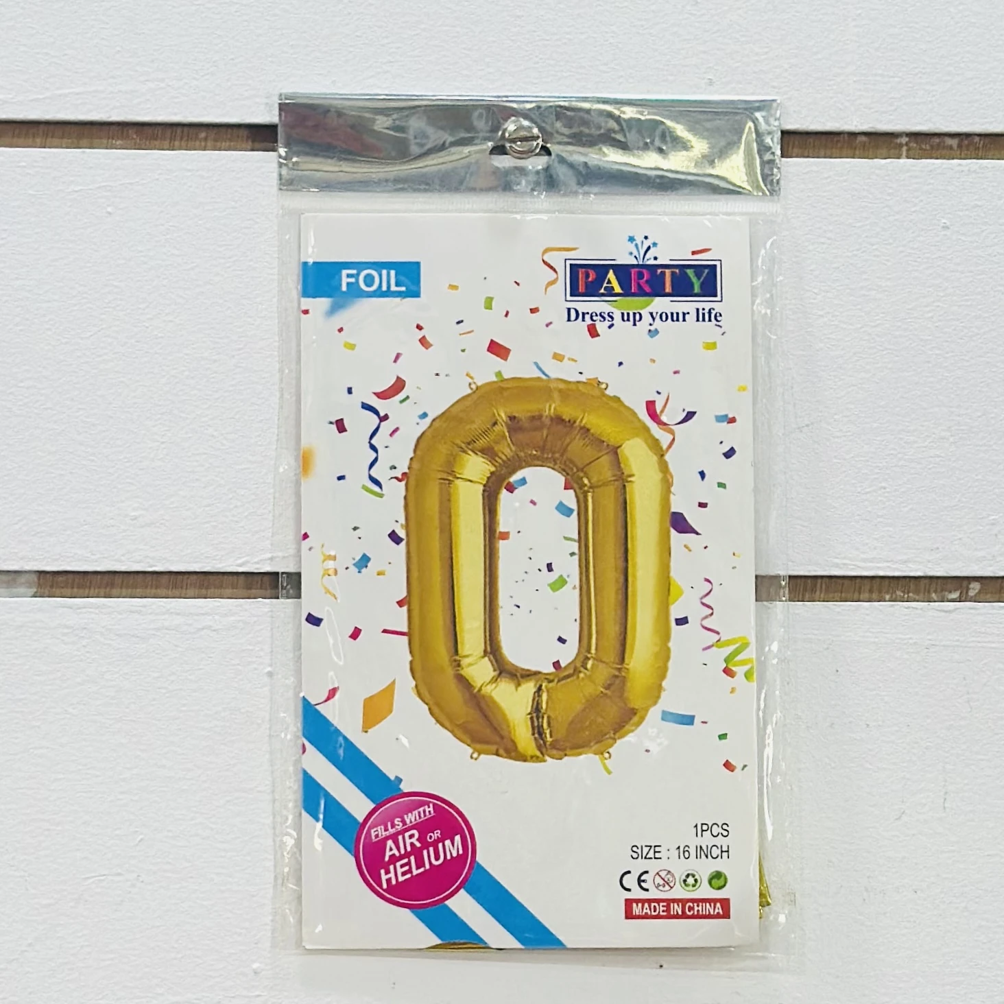 Gold foil letter "O” balloon