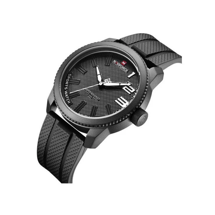 Sport watch with a silicone band and a quartz movement.