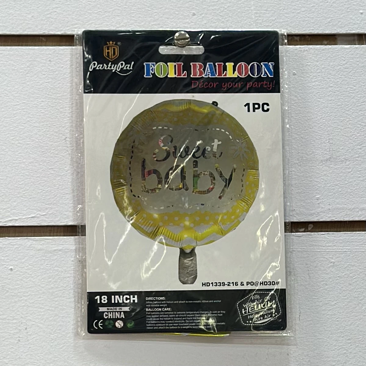 HD PartyPal foil balloon with a "Sweet baby" .