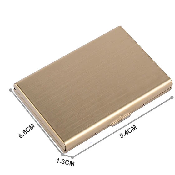 Gold tone metal RFID-blocking credit card holder