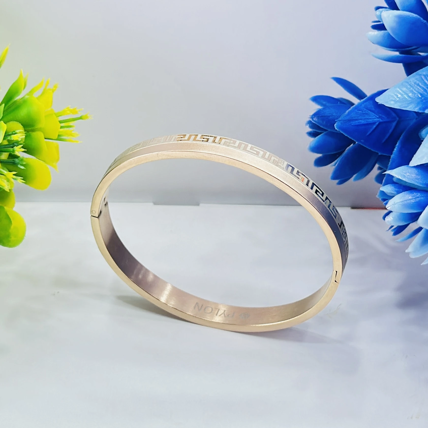Sterling Silver Platinum Plated Men's Kada for Men