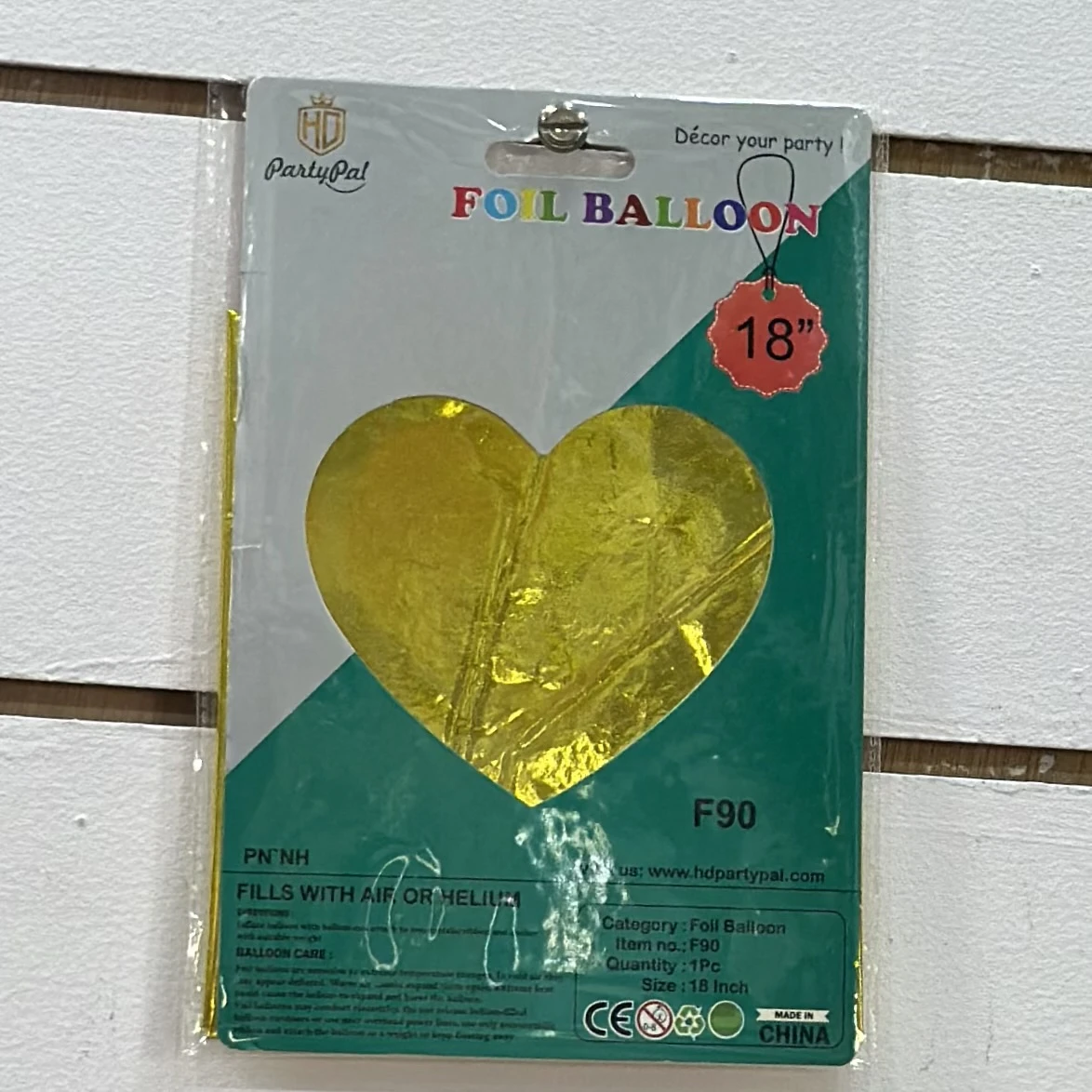 Heart shape foil balloon