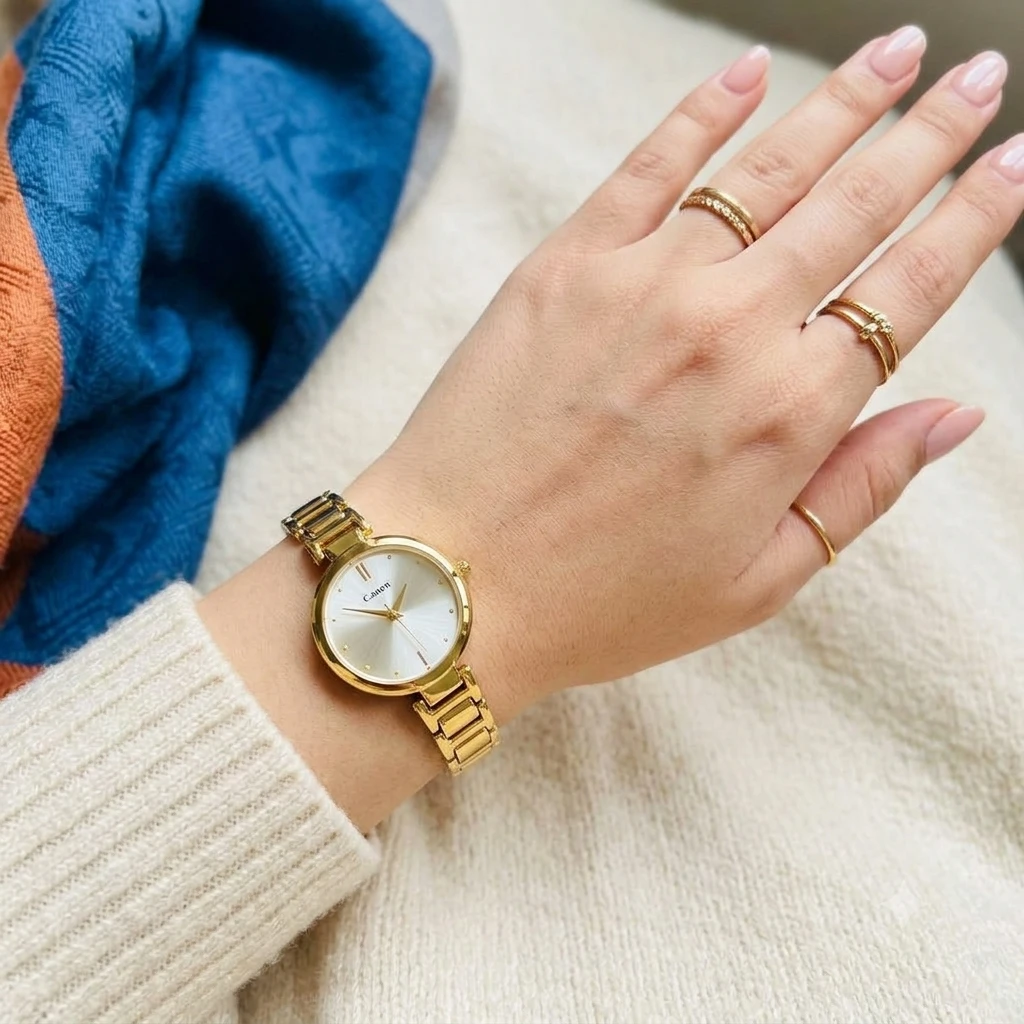 Gold toned Citron analog wristwatch