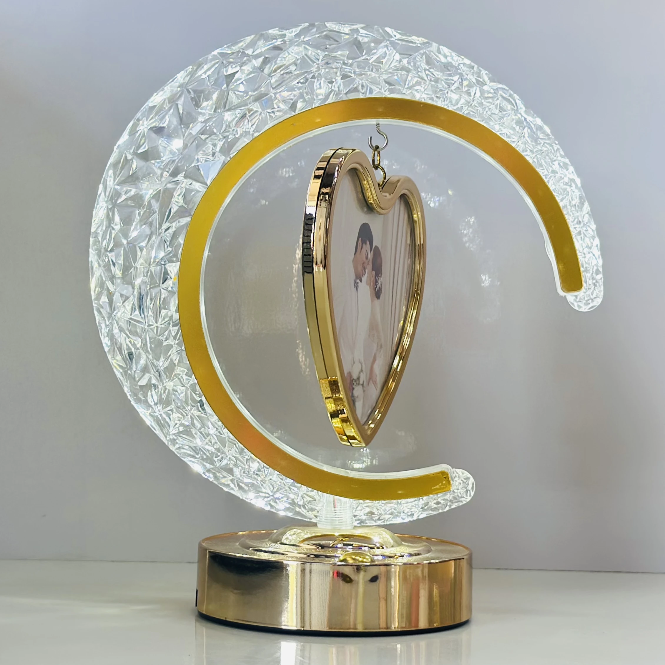 LED Half Moon Crystal Photo Frame (SKU-1OL40U)