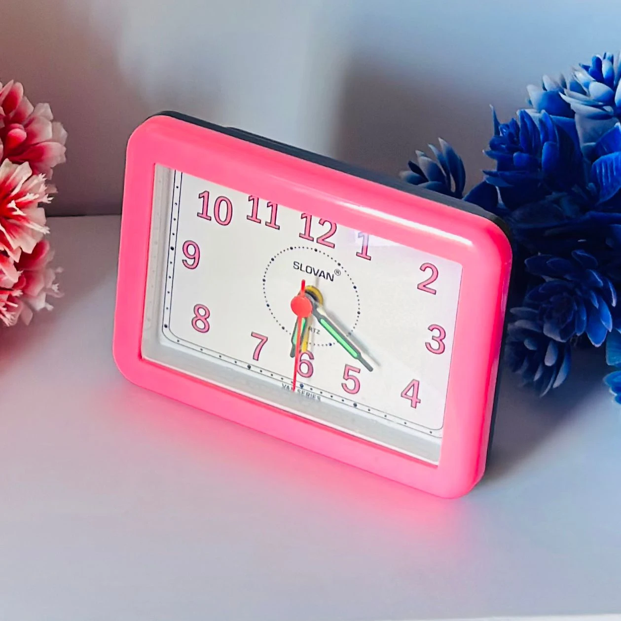 Alarm watch with pink color