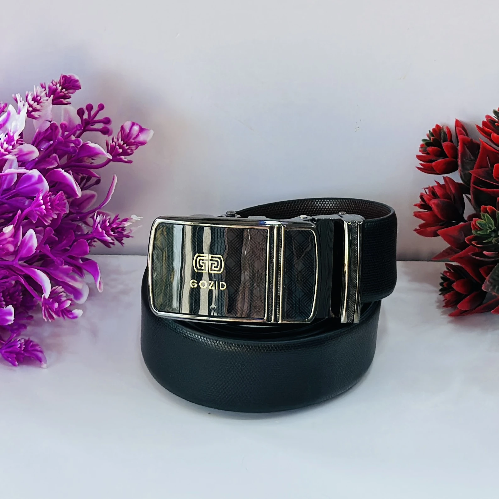 Real Leather Ratchet Dress Belt