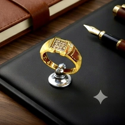 Gold tone men's ring
