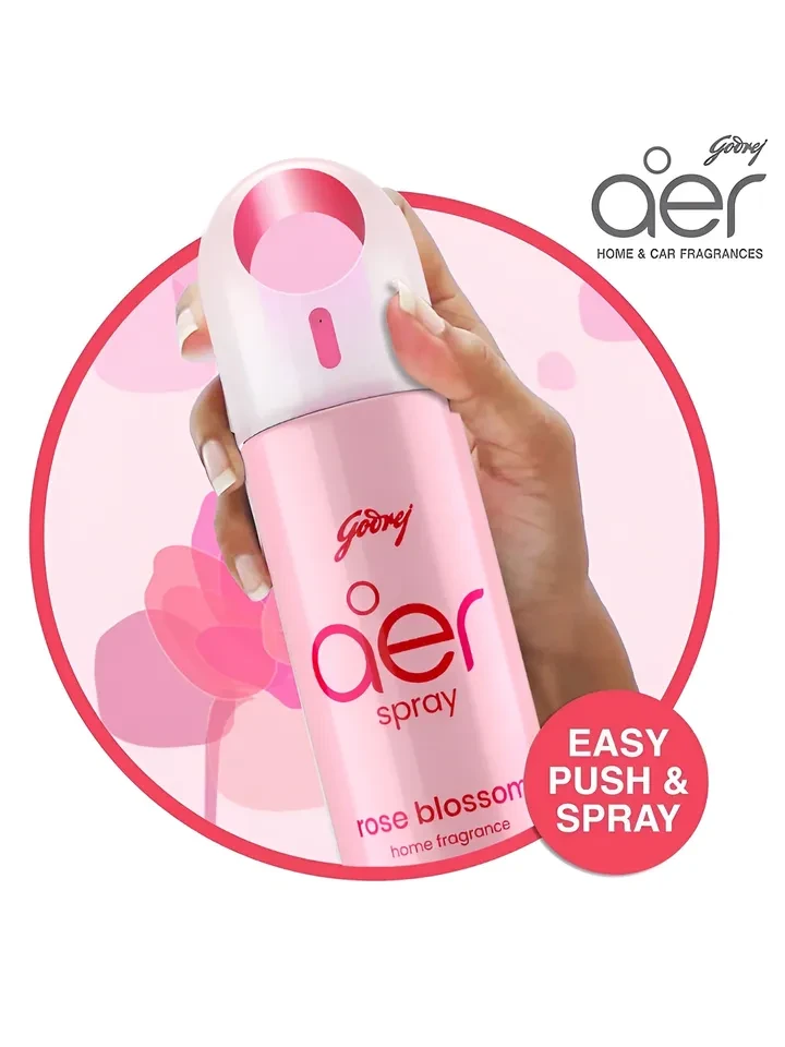Godrej aer spray in the Rose Blossom fragrance.