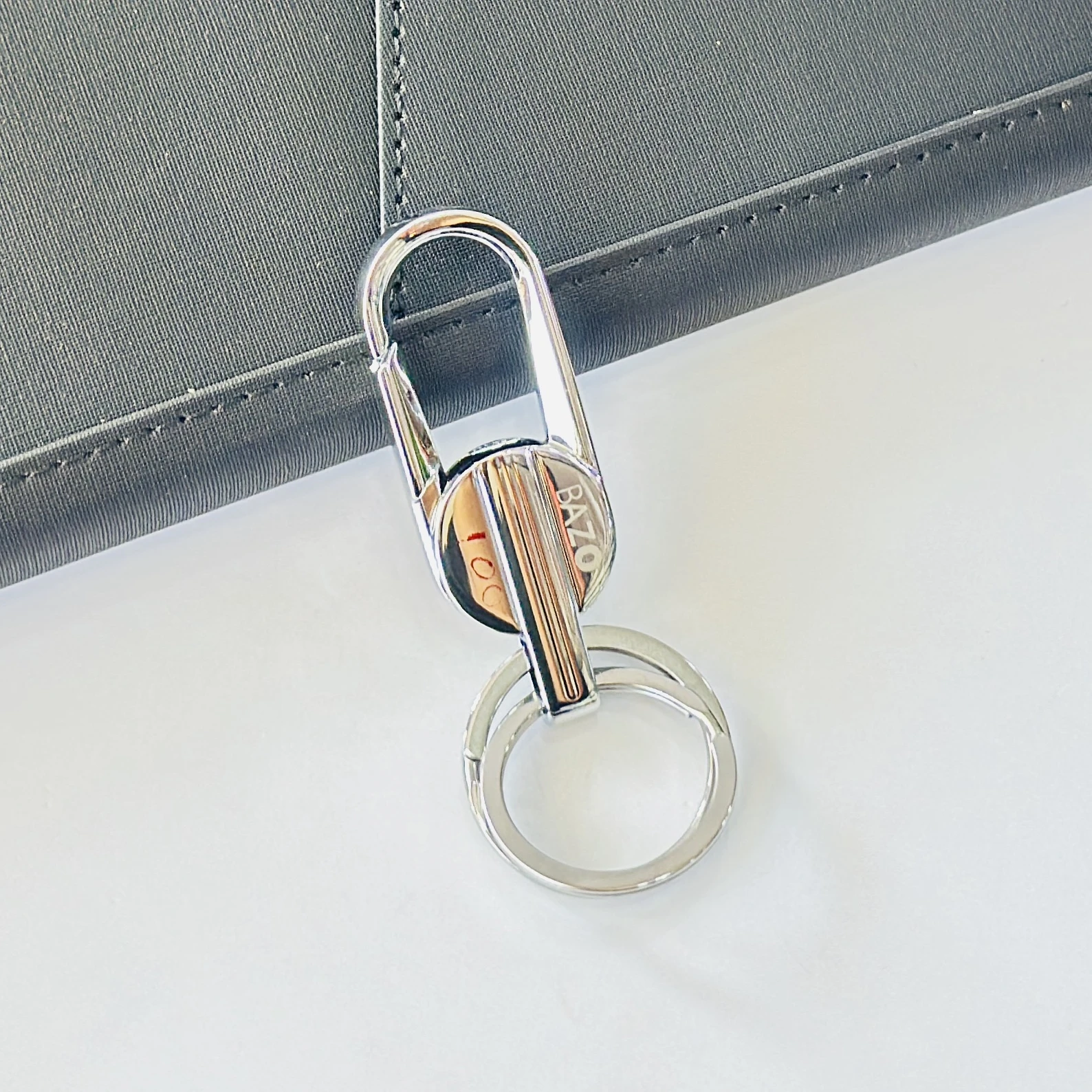Sleek metal keychain
