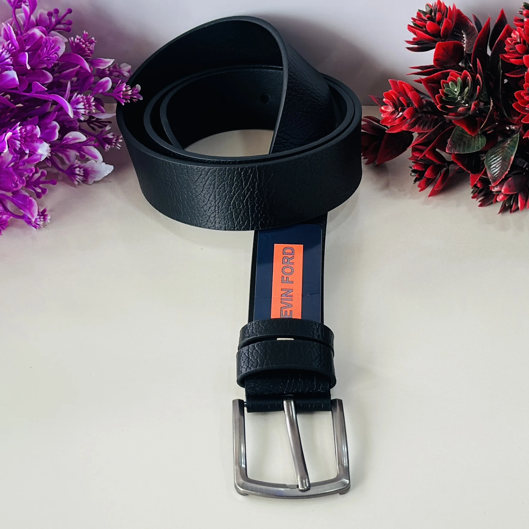 Black "Kevin Ford" brand men's belt.