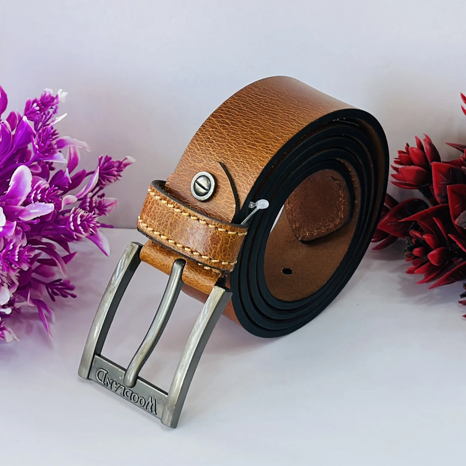 Leather World Mens Genuine Leather Belt