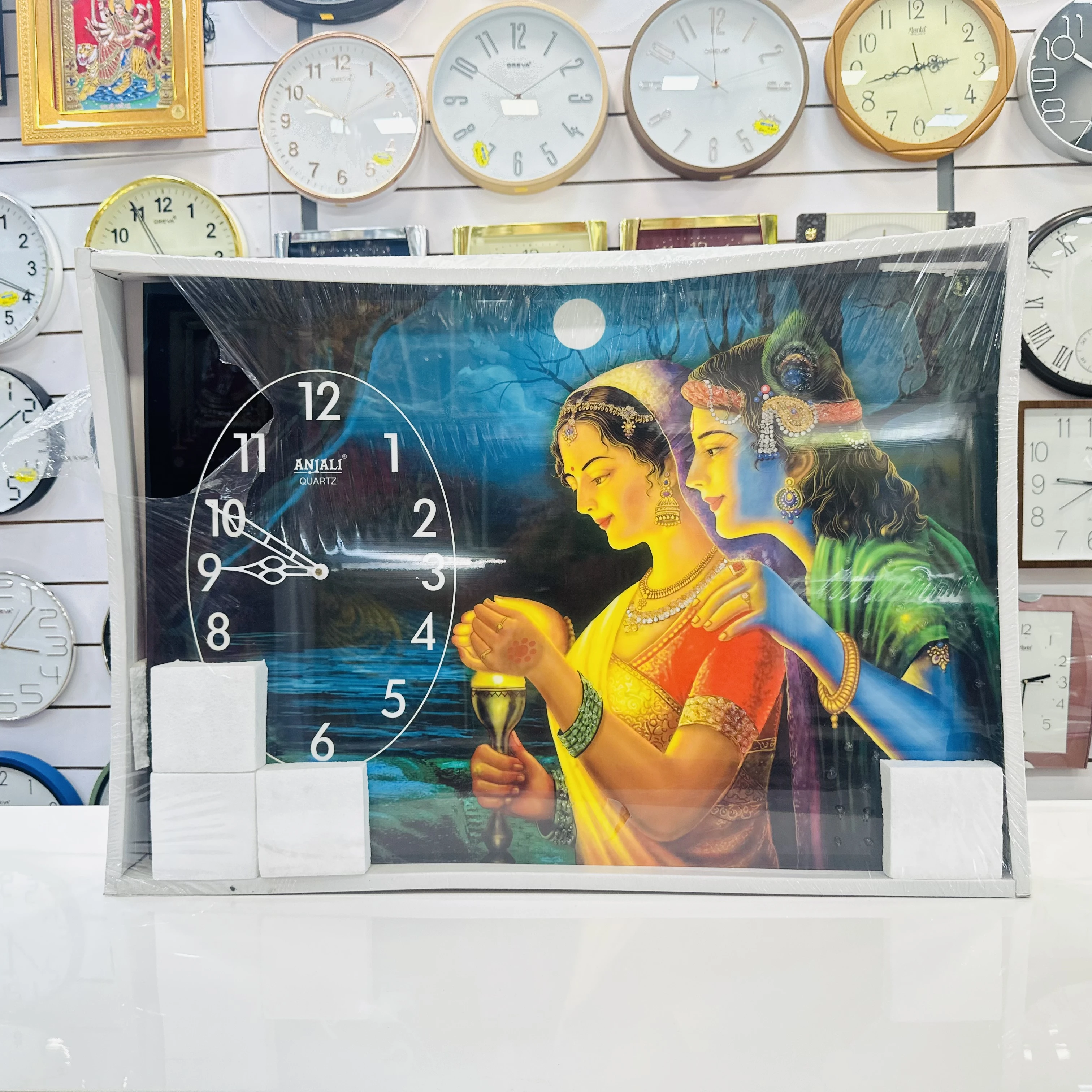 Radhe Krishna-themed wall clock(SKU-3PZG5P)