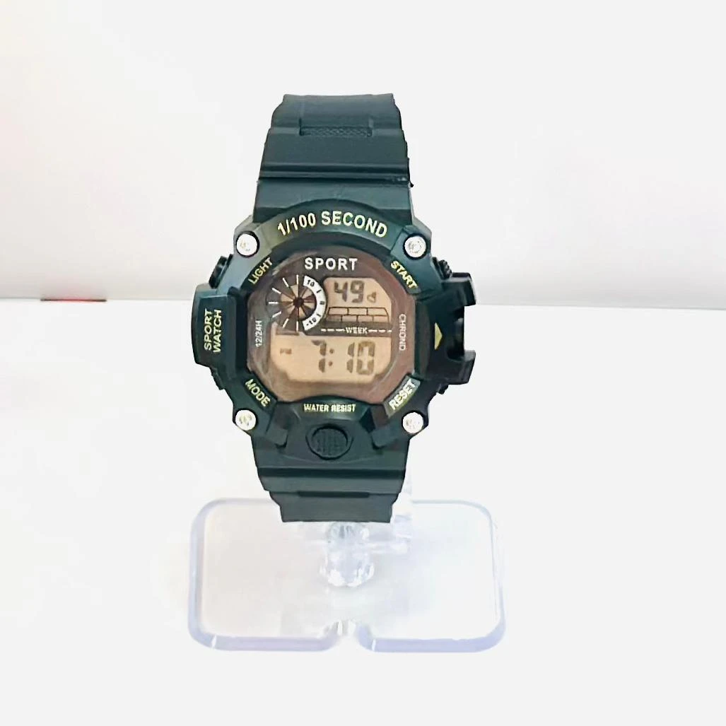Black digital sports watch