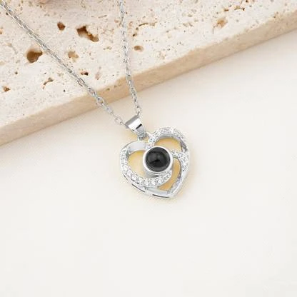 Silver Heart Projection Pendant