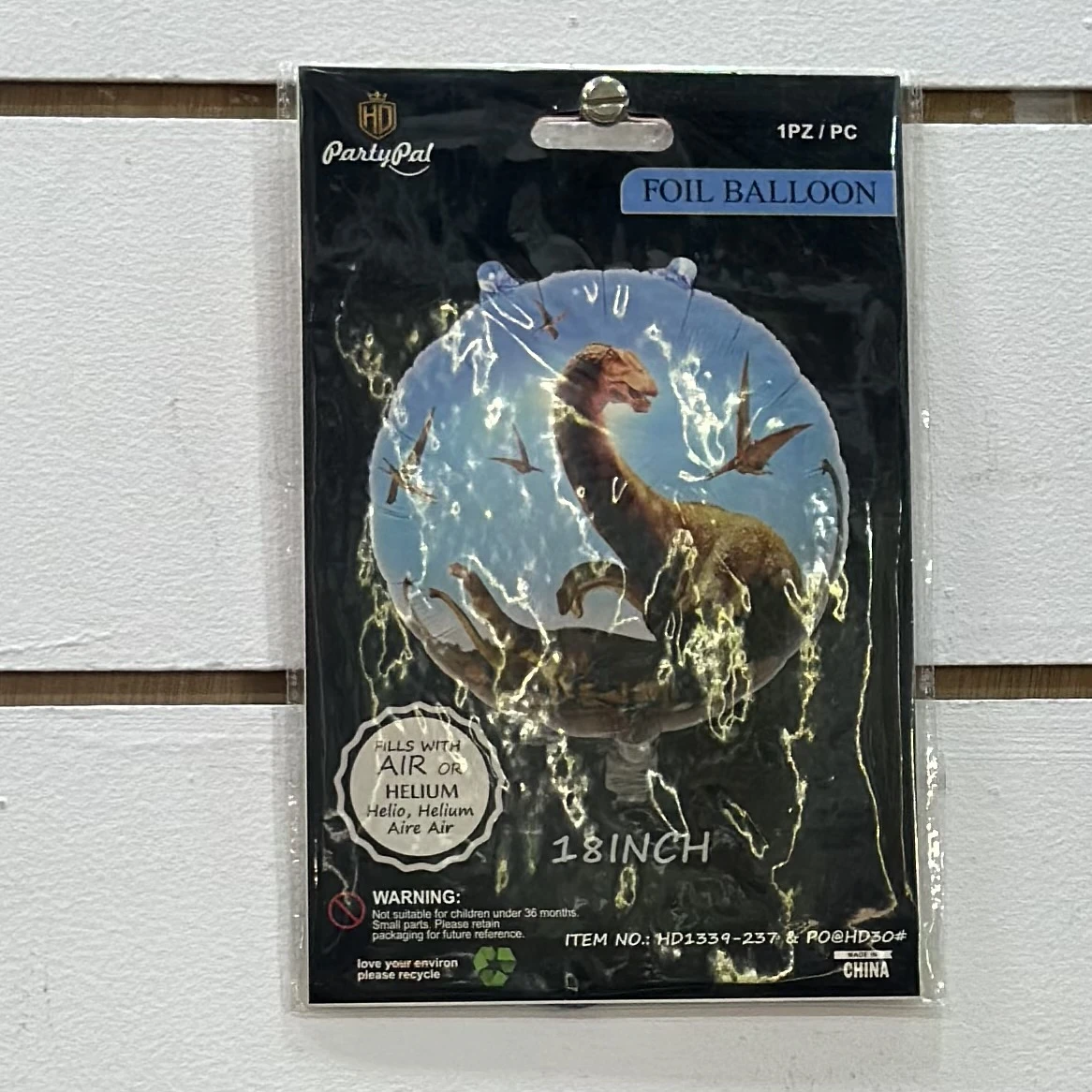 PartyPal  dinosaur-themed foil balloon.