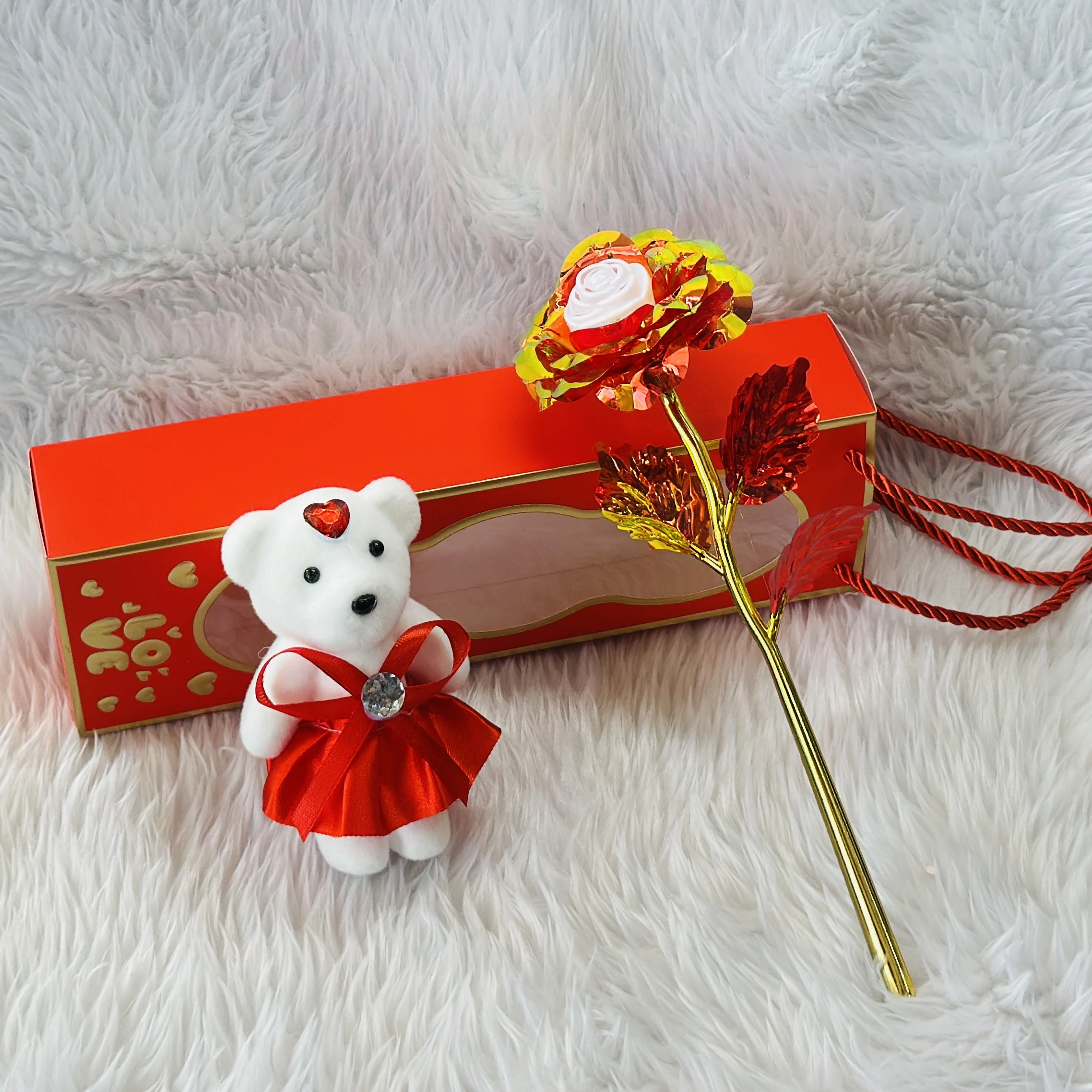 Red Rose with Teddy gift set.