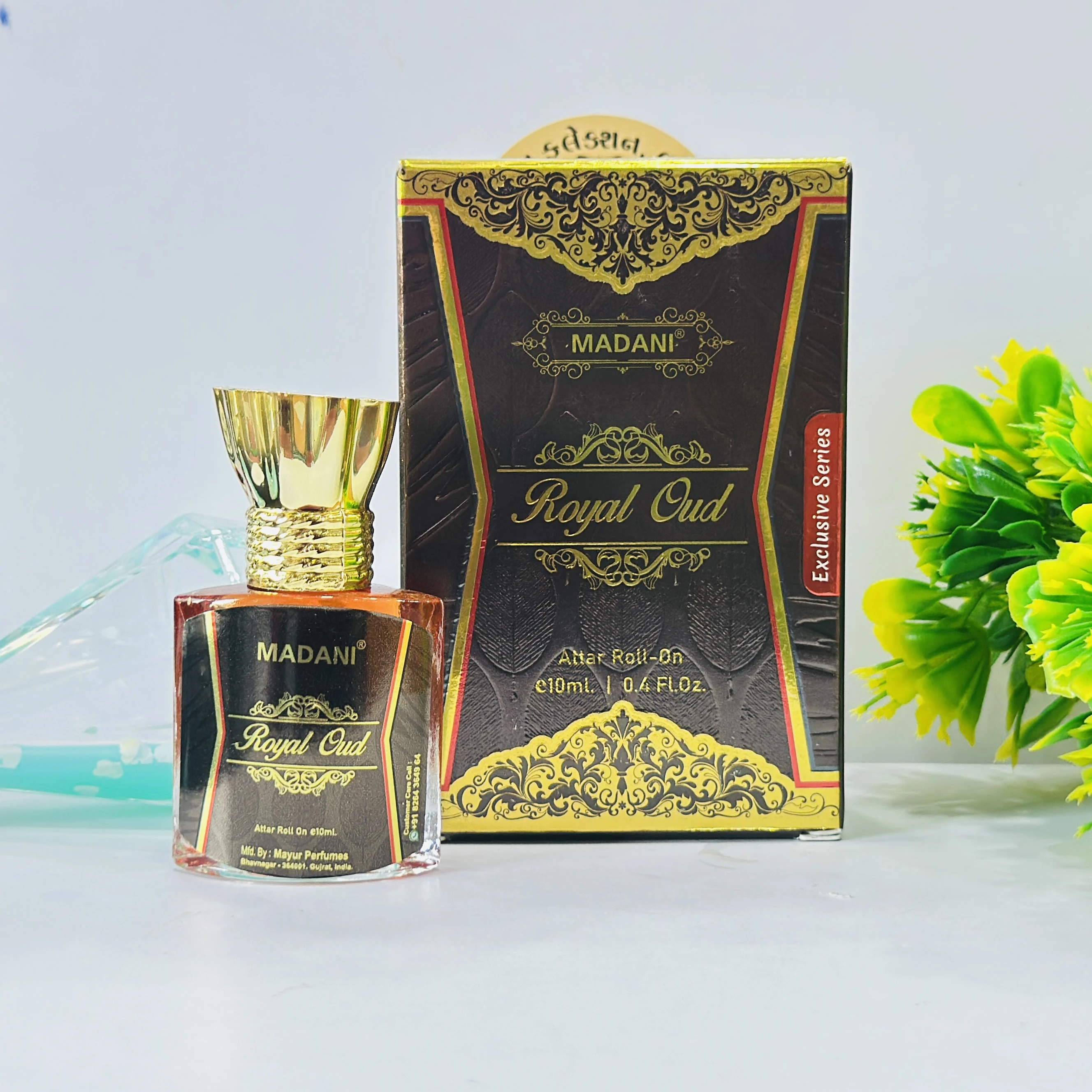 Madani Royal Oud Attar Roll-On perfume oil.