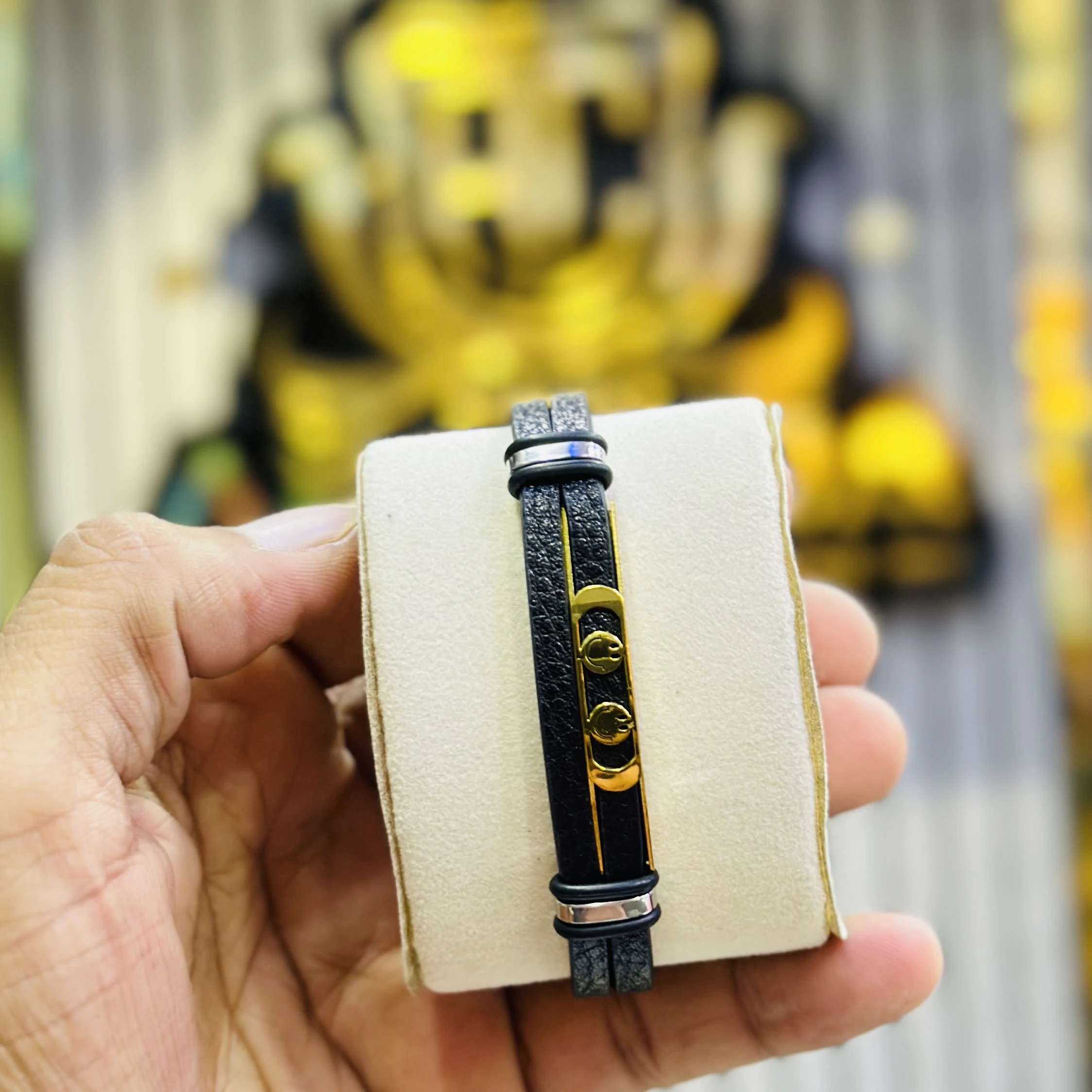Men’s Classic Leather Beaded Bracelet