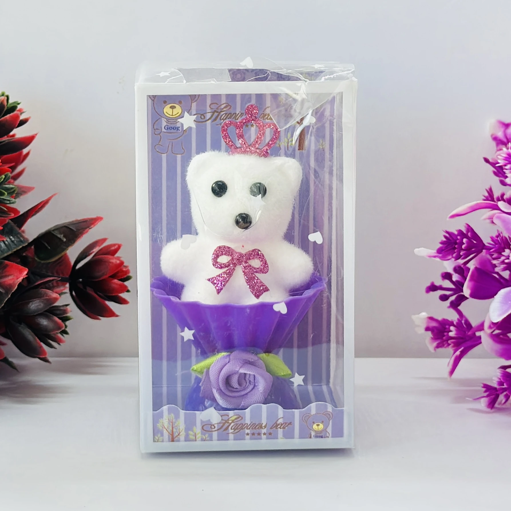 Small decorative teddy bear showpiece gift set.
