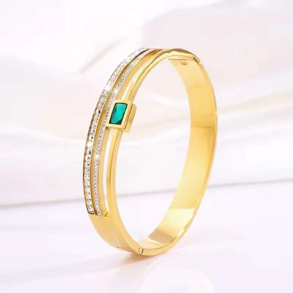 Gold plated multi-layer bangle bracelet