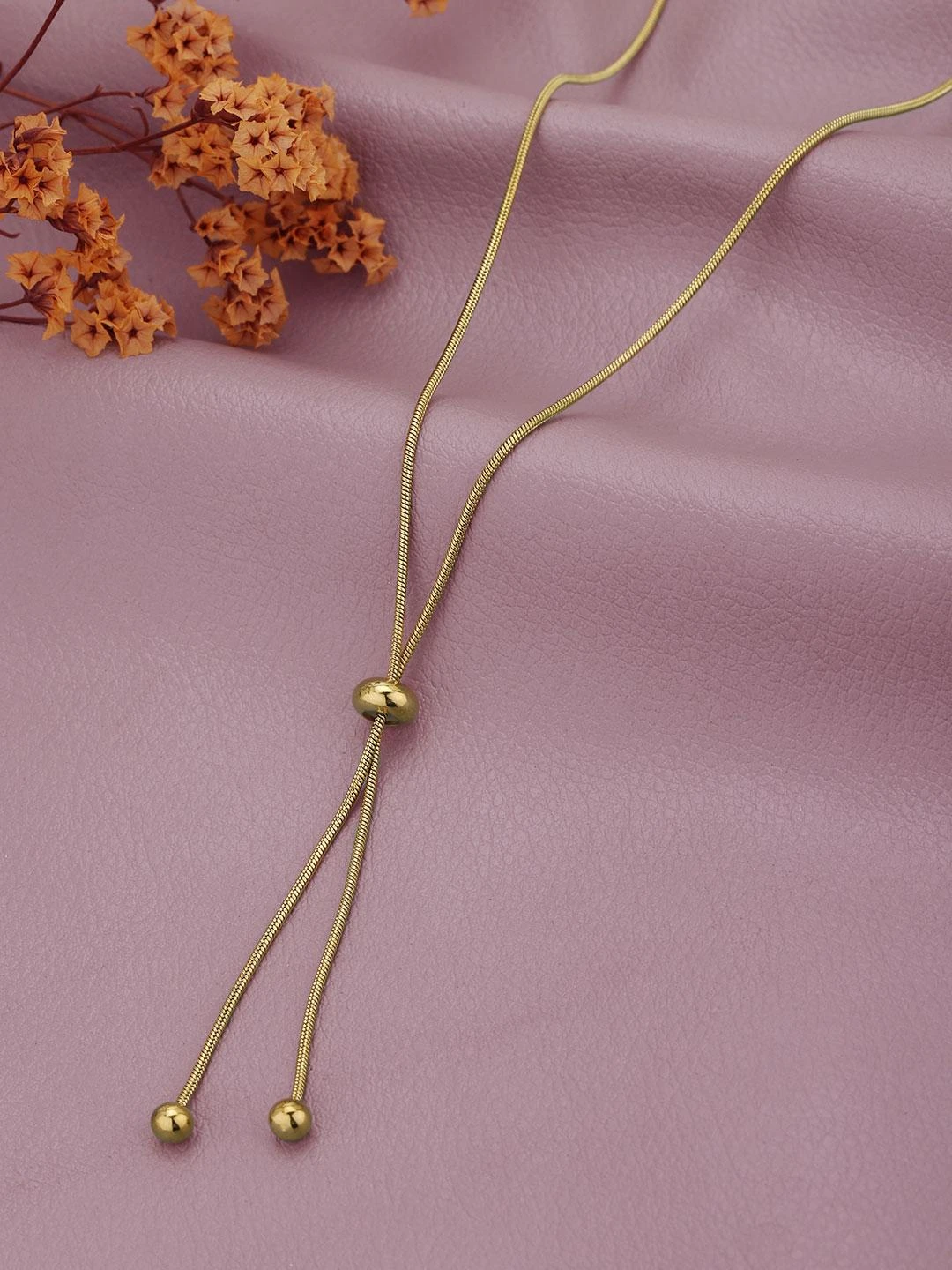 Gold Plated Titanium Steel Slider Necklace
