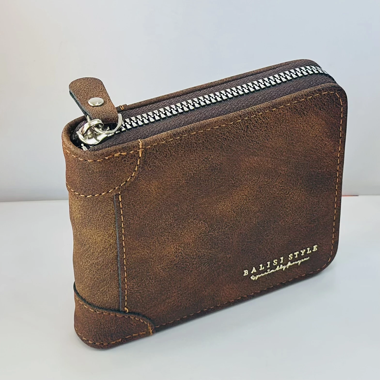 Balisi men's brown leather wallet