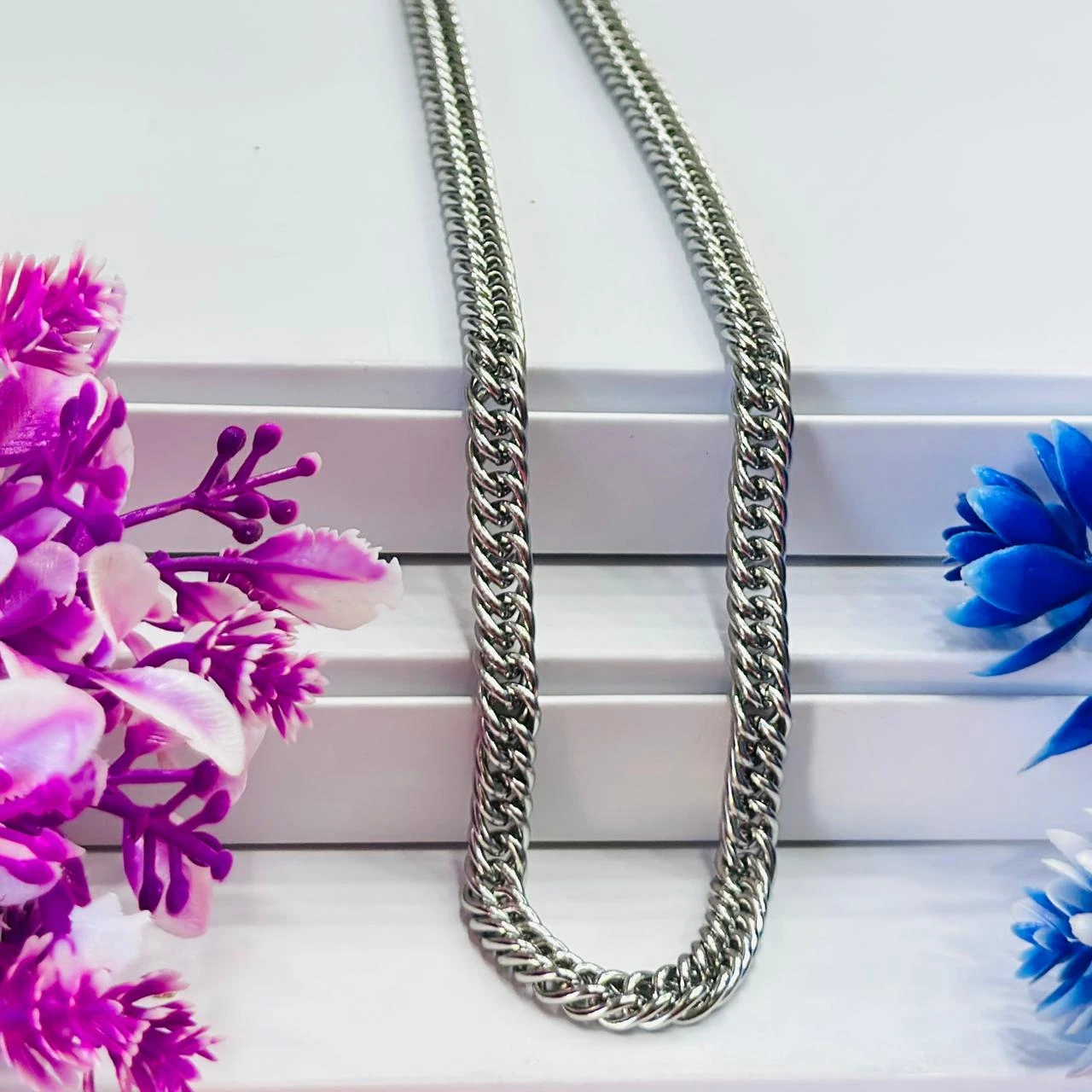 Fashion Frill Silver Chain For Boys Chain