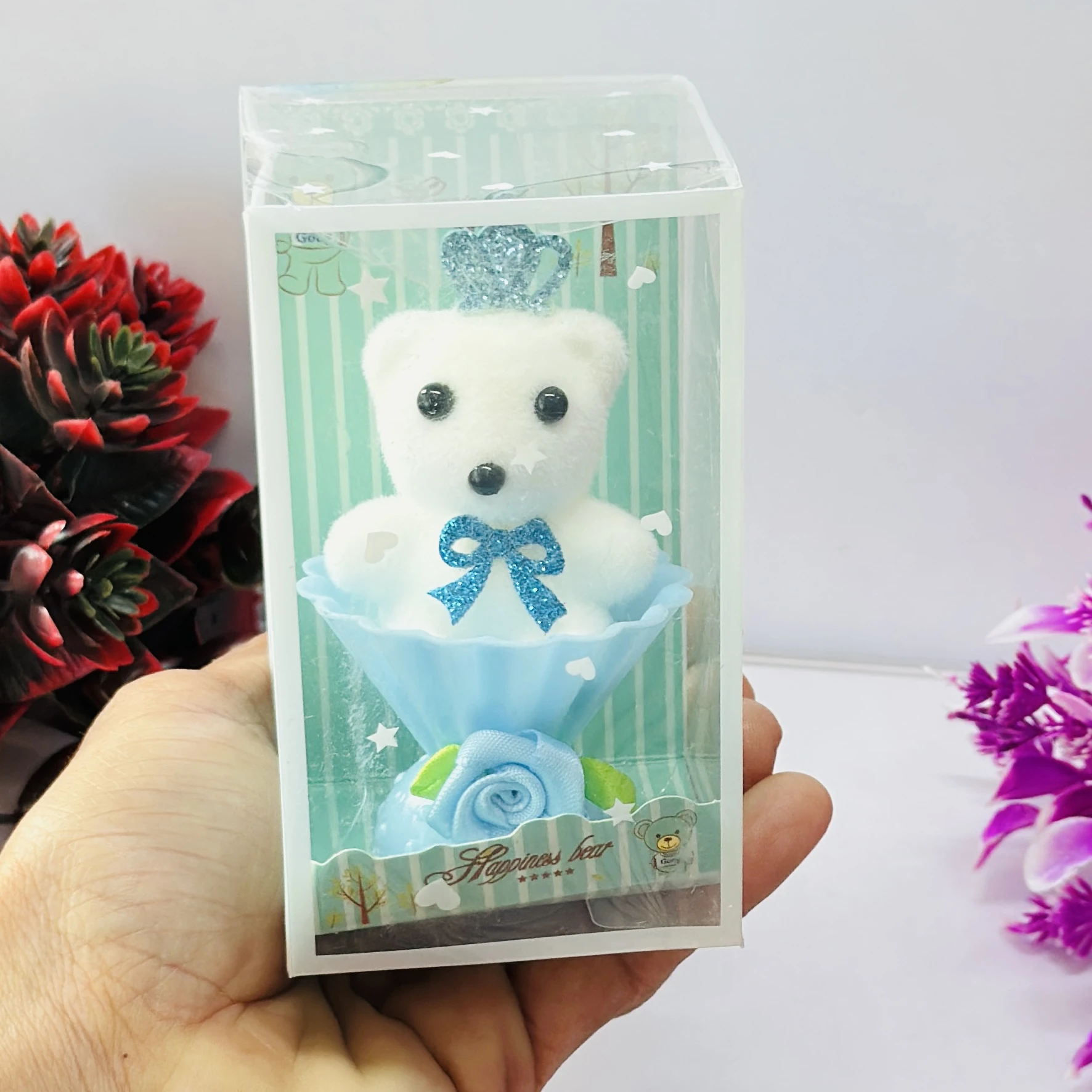 Small decorative teddy bear showpiece gift set.