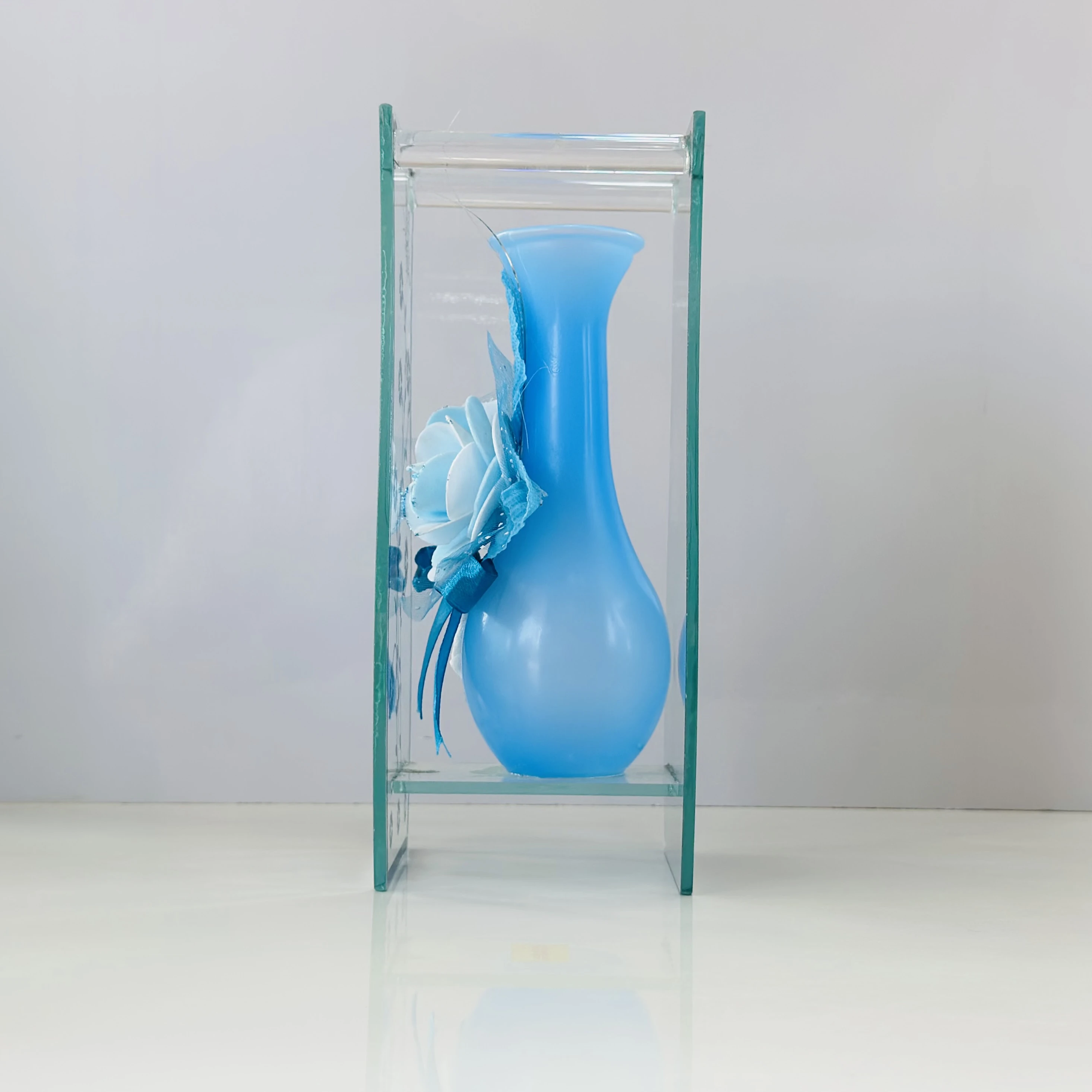 glass bud vase with striking fancy glam detail in blue(SKU-3451Y7)