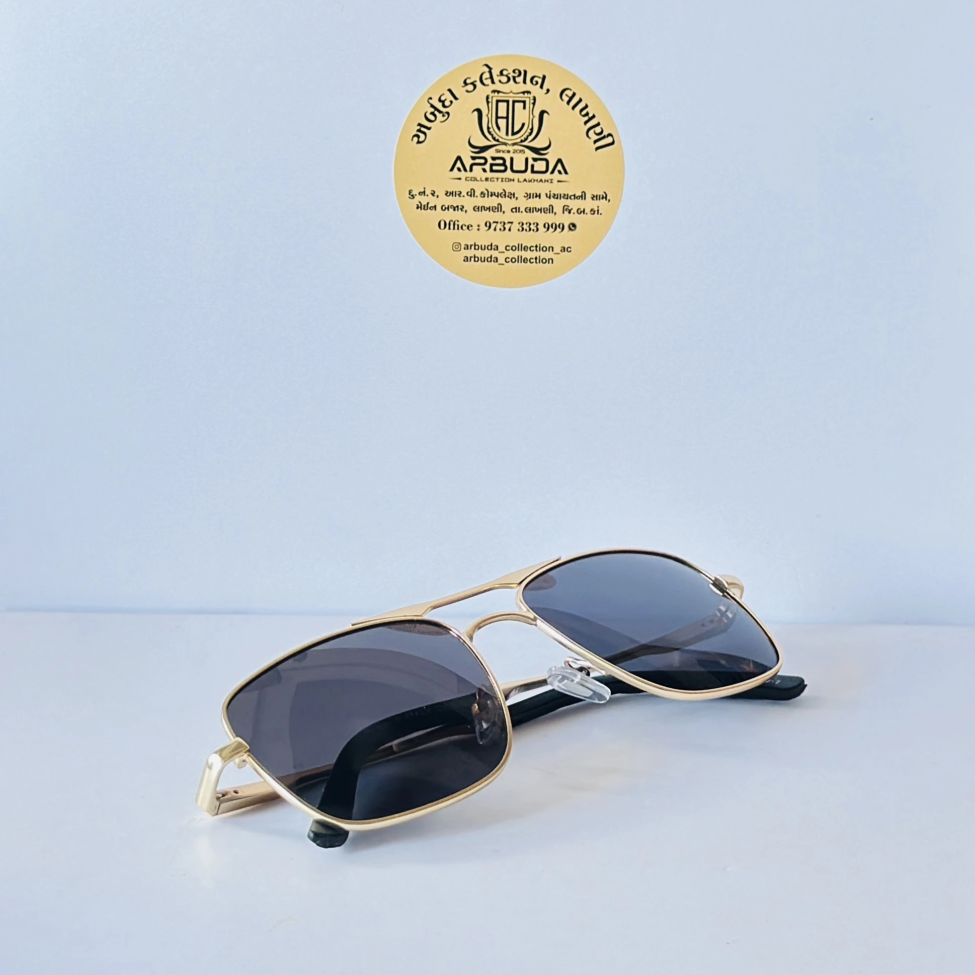 pair of retro square aviator sunglasses