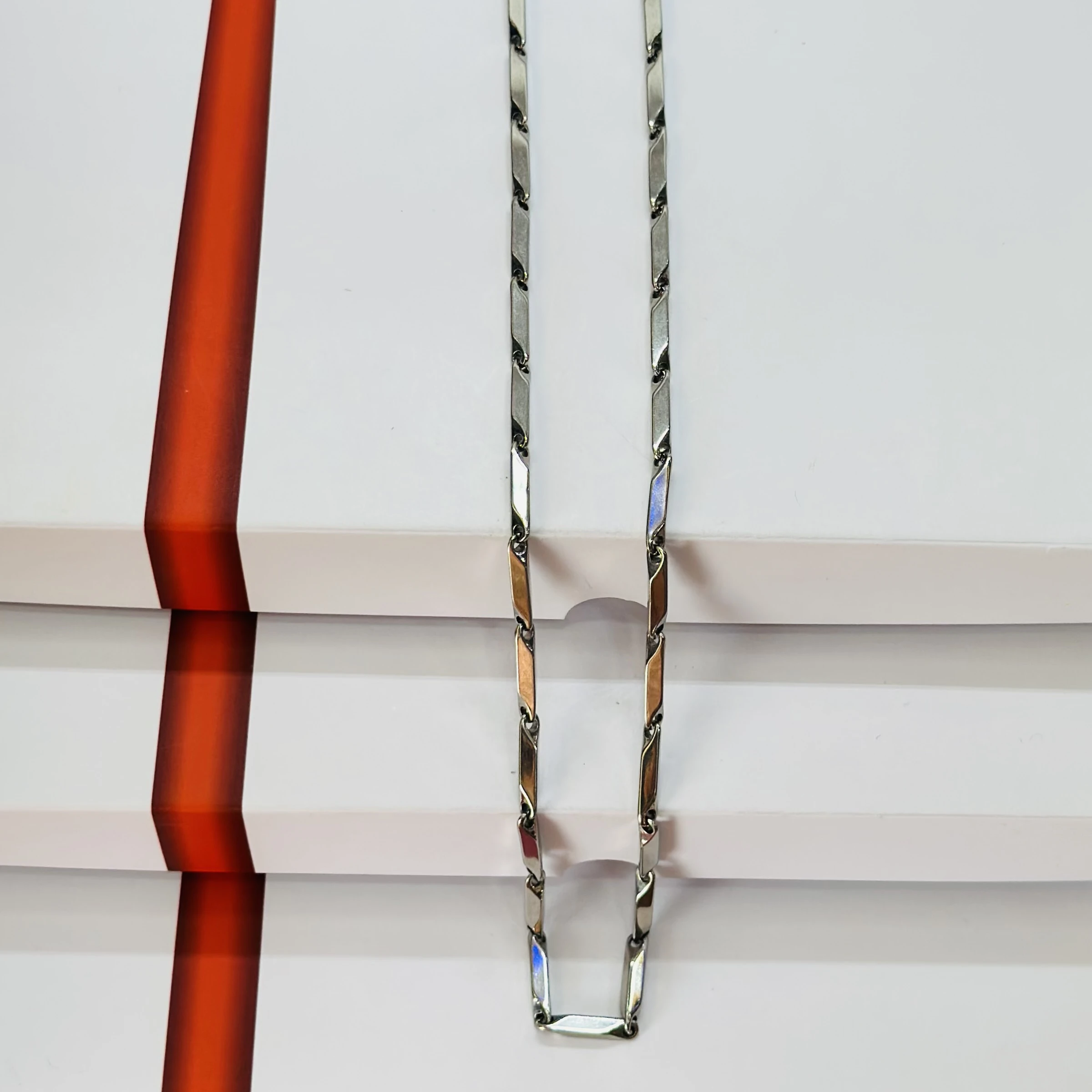 Silver -plated stainless steel chain