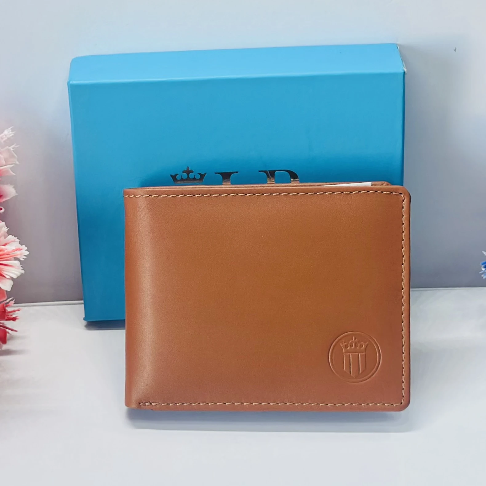 Louis Philippe Men Brown Print Genuine Leather Wallet.