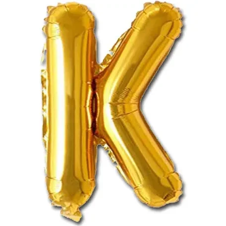 Gold foil letter "K”  balloon