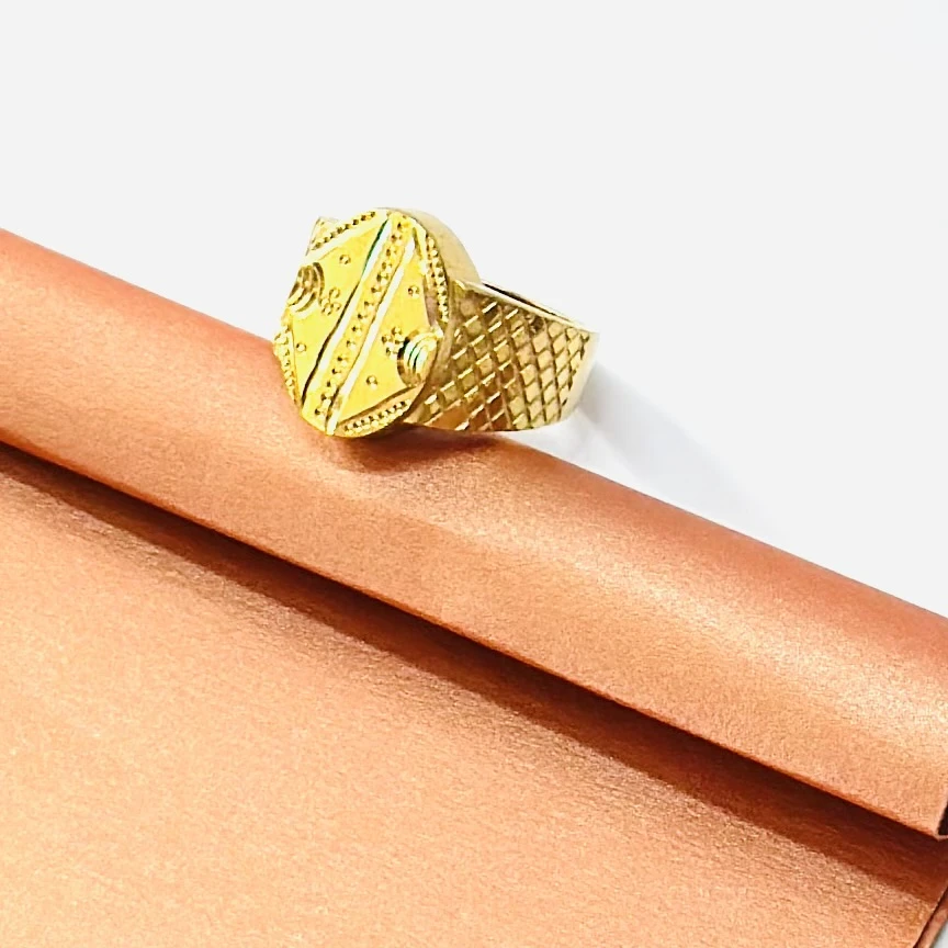HighQuality Gold Look Finely Detailed Handmade Ring for men