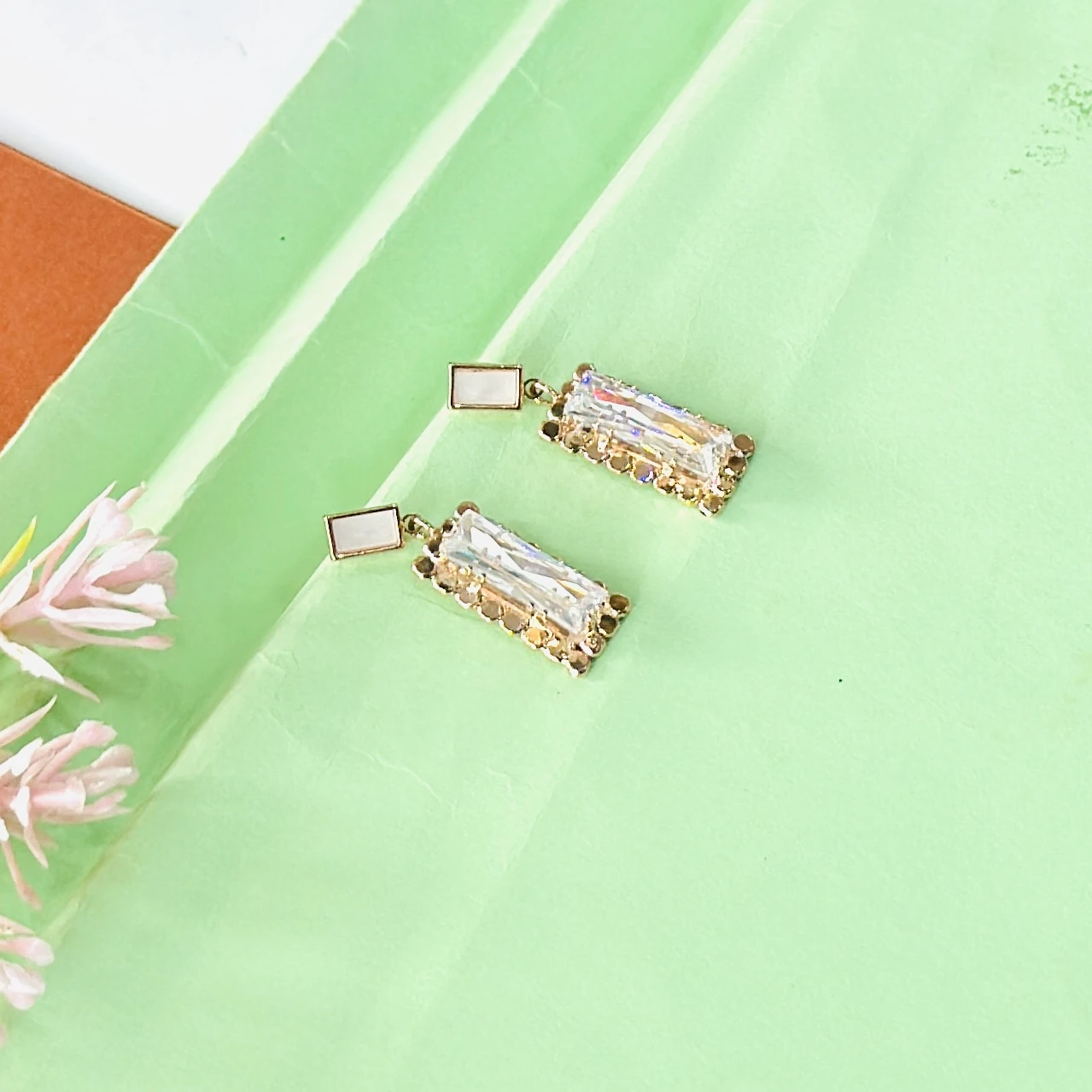 Jewelry rectangular drop earrings