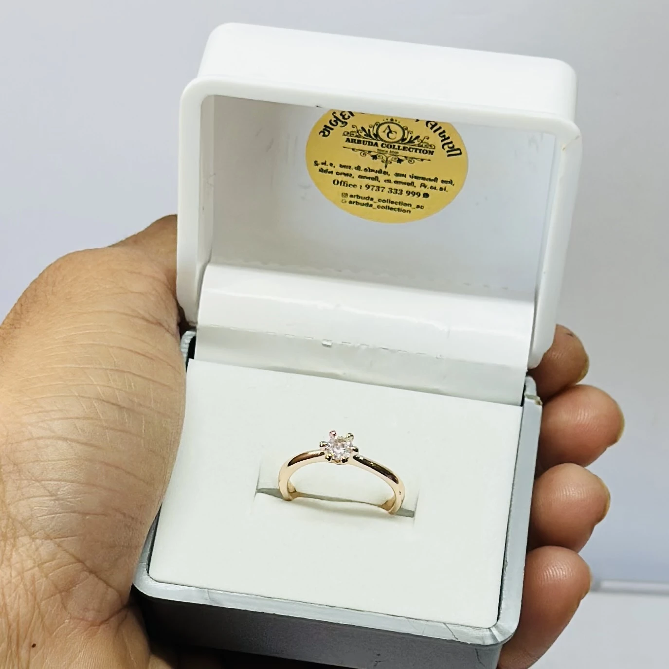 Rose gold solitaire diamond ring