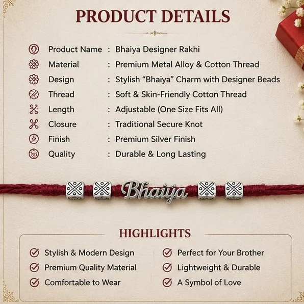 Bhai Nam Designer Rakhi