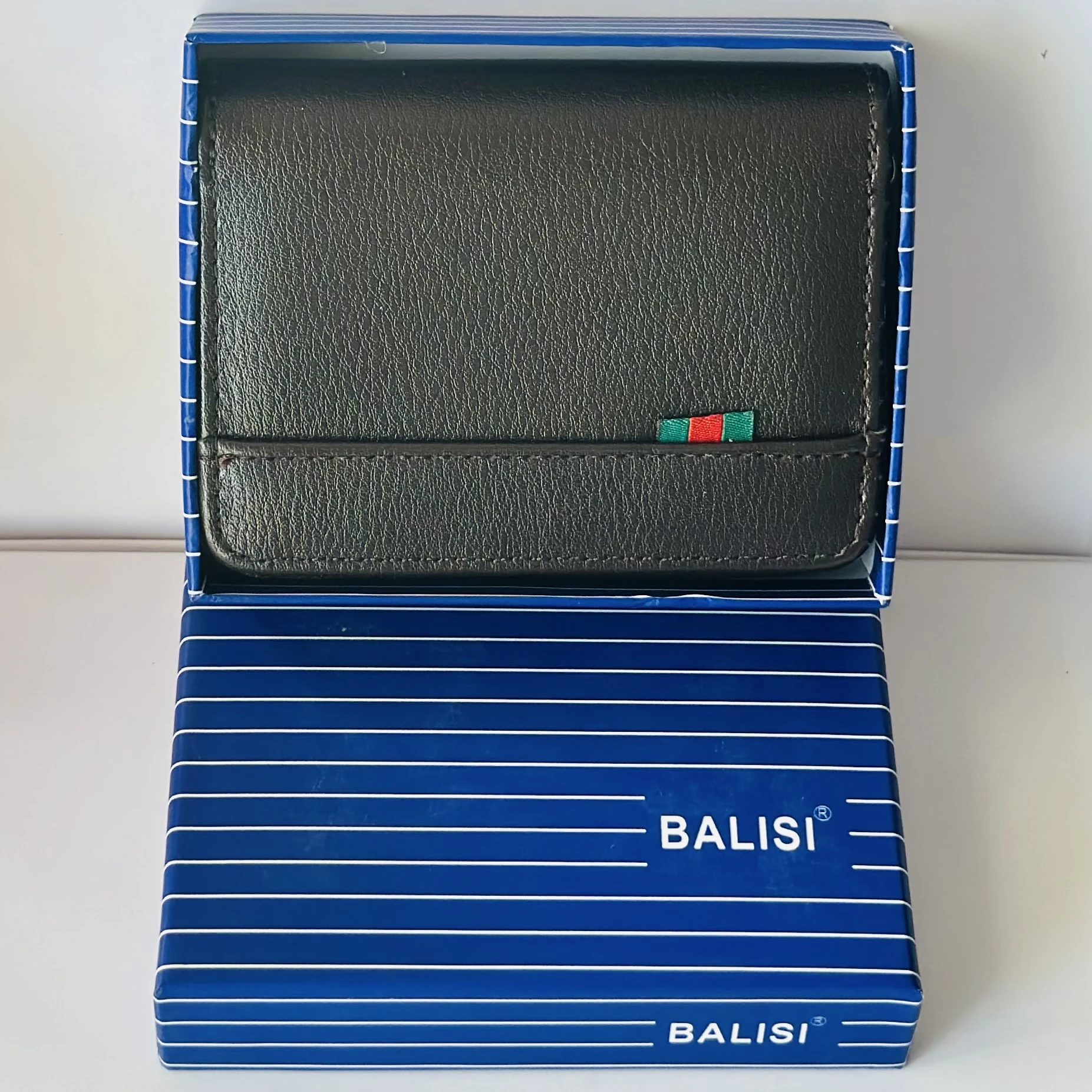 Black bi-fold leather wallet by Balisi