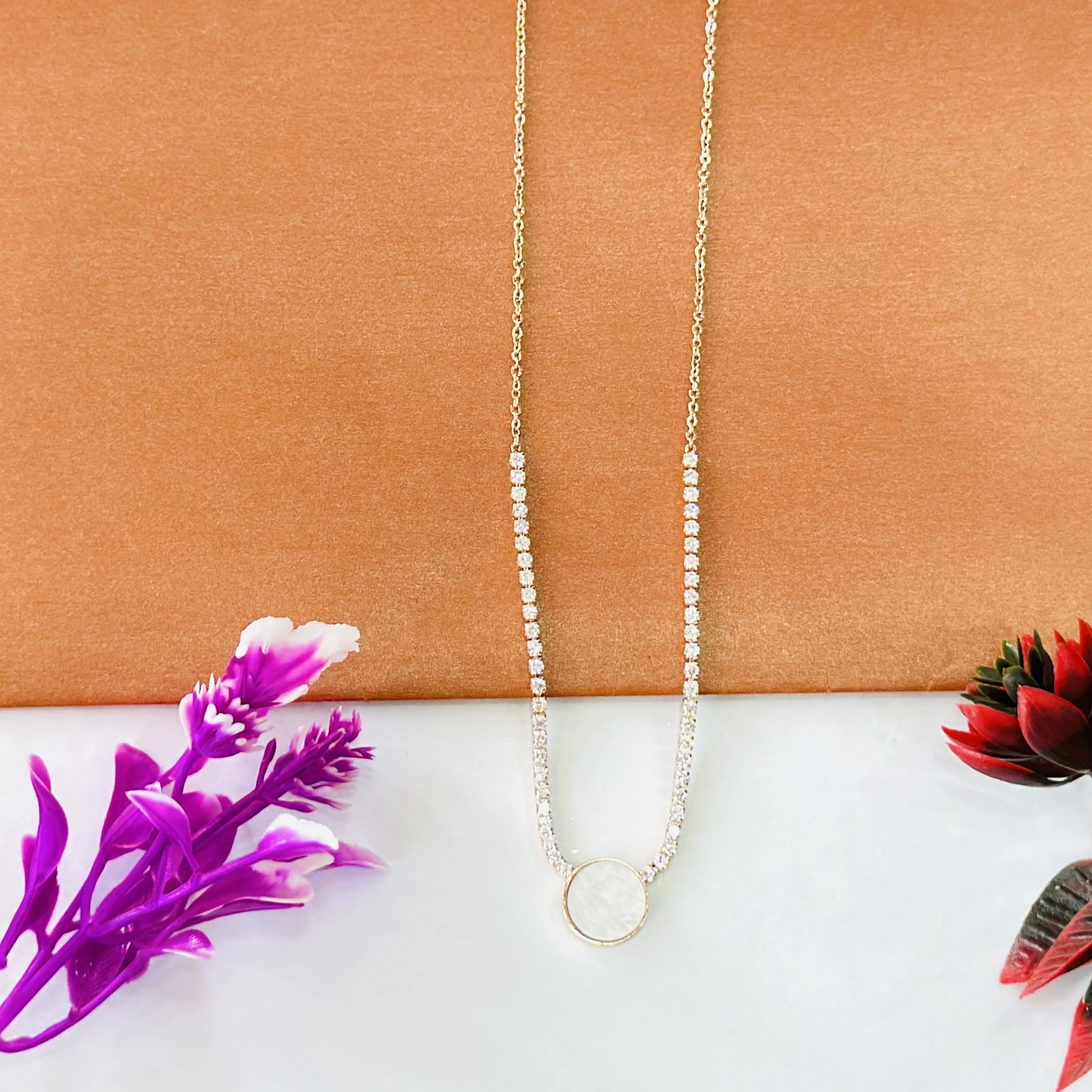 Gold -plated tennis necklace
