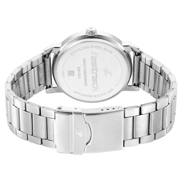 Fastrack Stunners Quartz Analog Silver Dial Metal Strap Watch