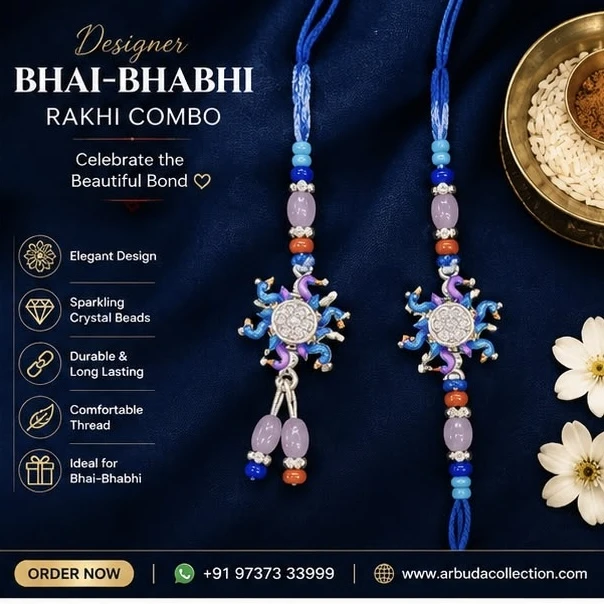 Designer Krishna Rakhi Set (2 Pcs)