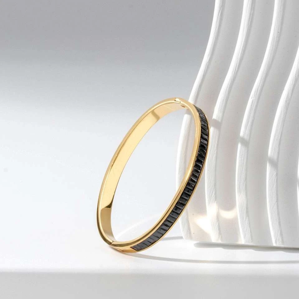 multi-band gold-plated cuff bracelet