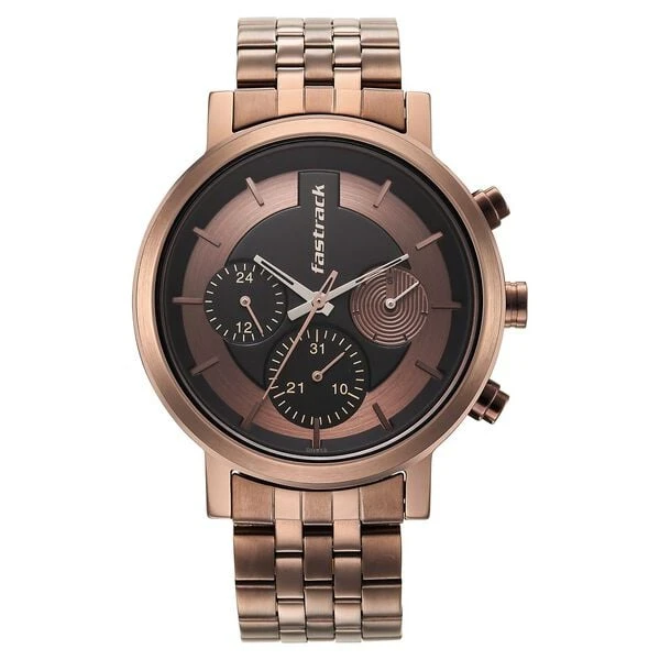 Fastrack Tick Tock Brown Dial Watch (Model No . 3287QM01)