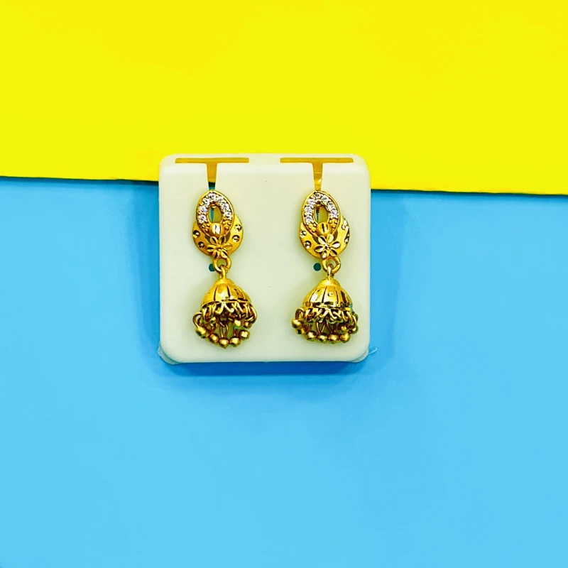 elegant gold-plated jhumka earrings