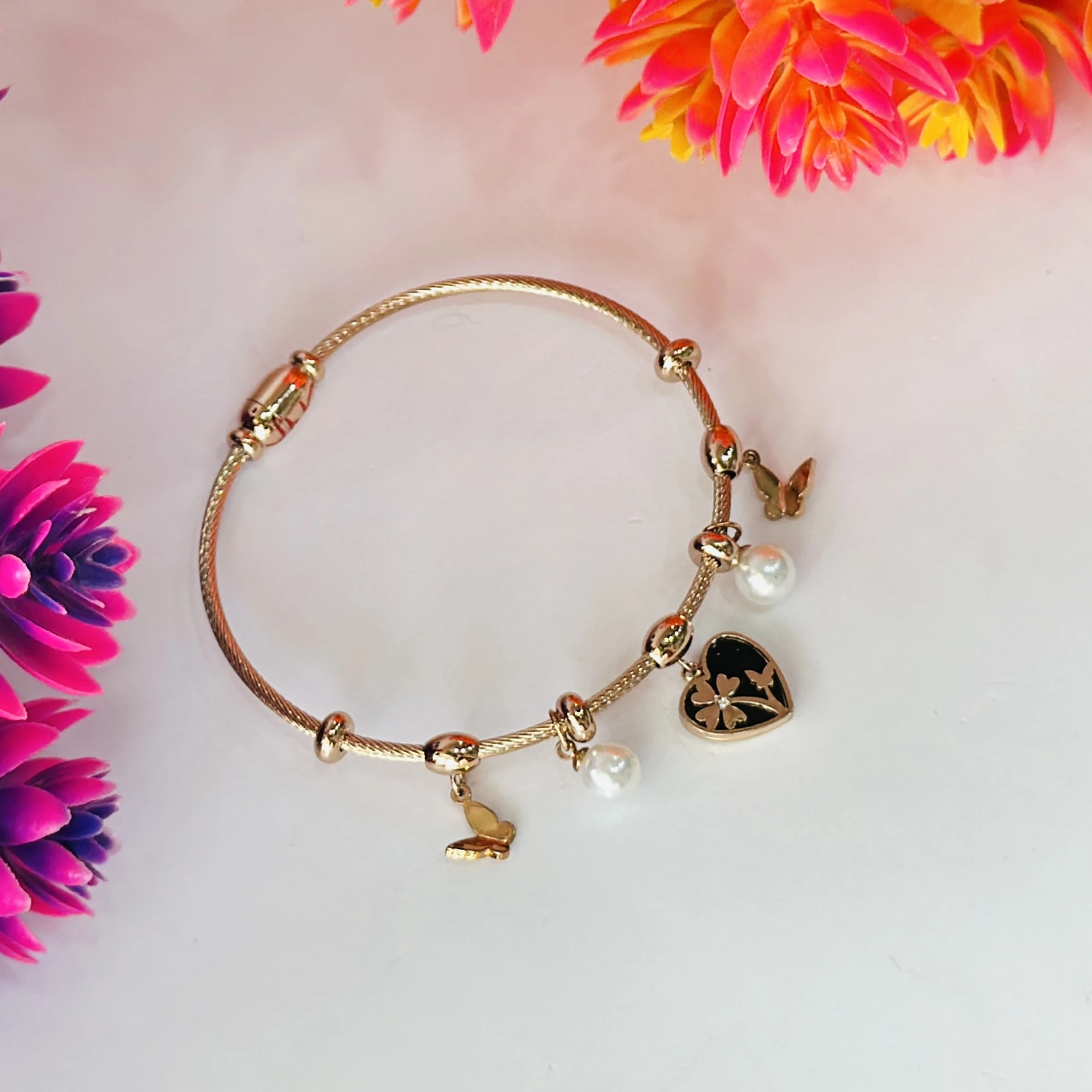 stainless steel rose gold-plated bracelet