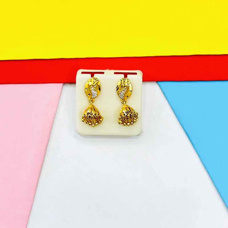 Gold -plated jhumka earrings